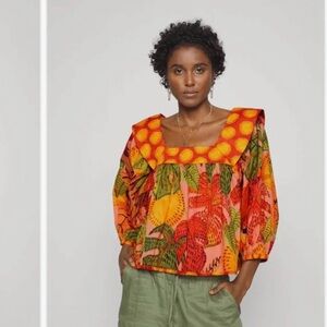 Farm Rio Summer Dream Square Neck Blouse XS
